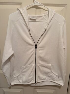 Liz Wear Jeans White front zip up  Hoodie  Petite